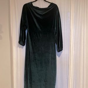 Emerald green velvet dress NWOT